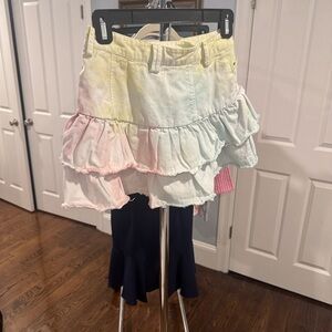 LoveShackFancy Multicolor Tie-Dye Skirt